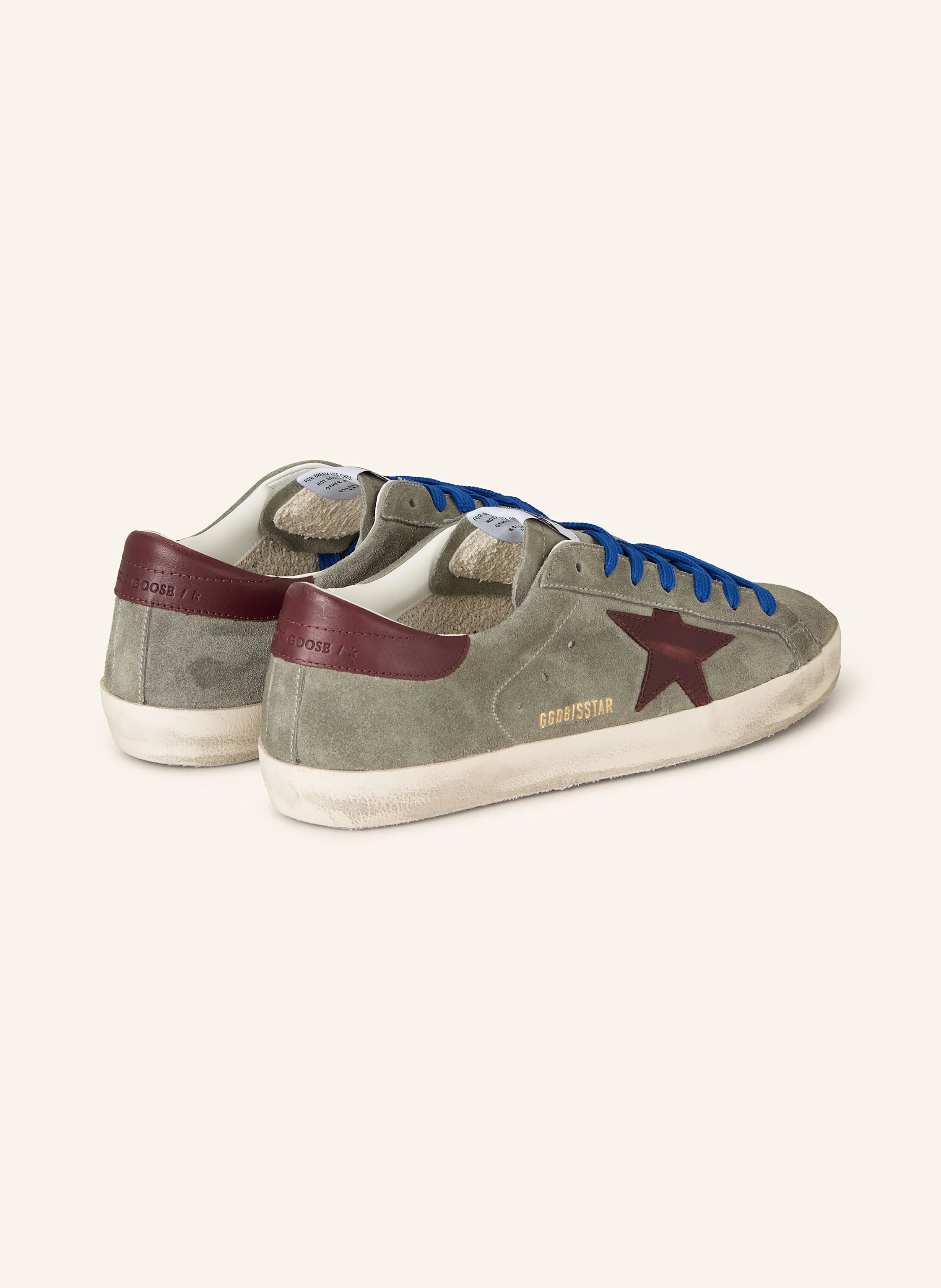 Golden Goose Super-Star – Suede verde con stella bordeaux