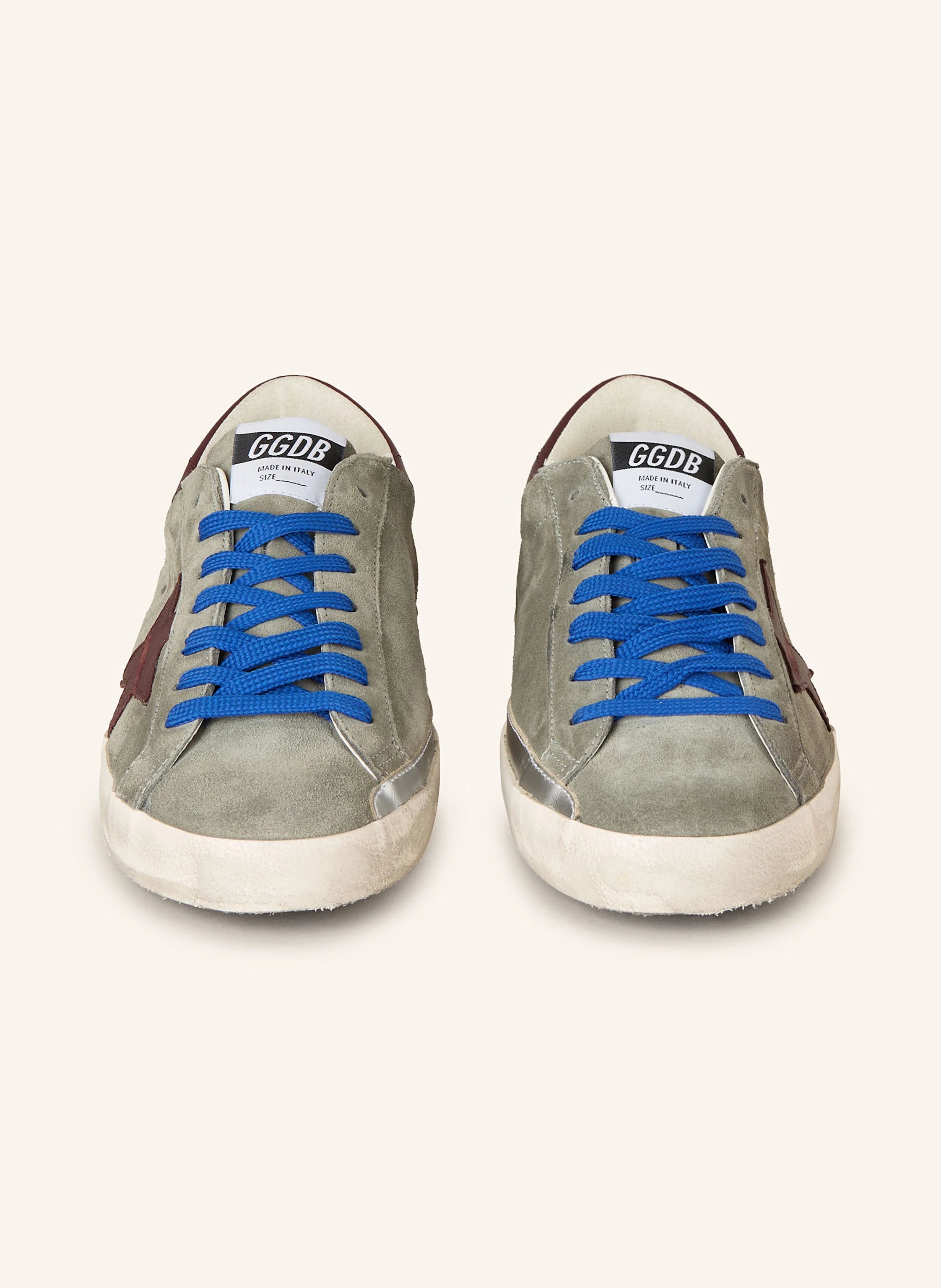 Golden Goose Super-Star – Suede verde con stella bordeaux