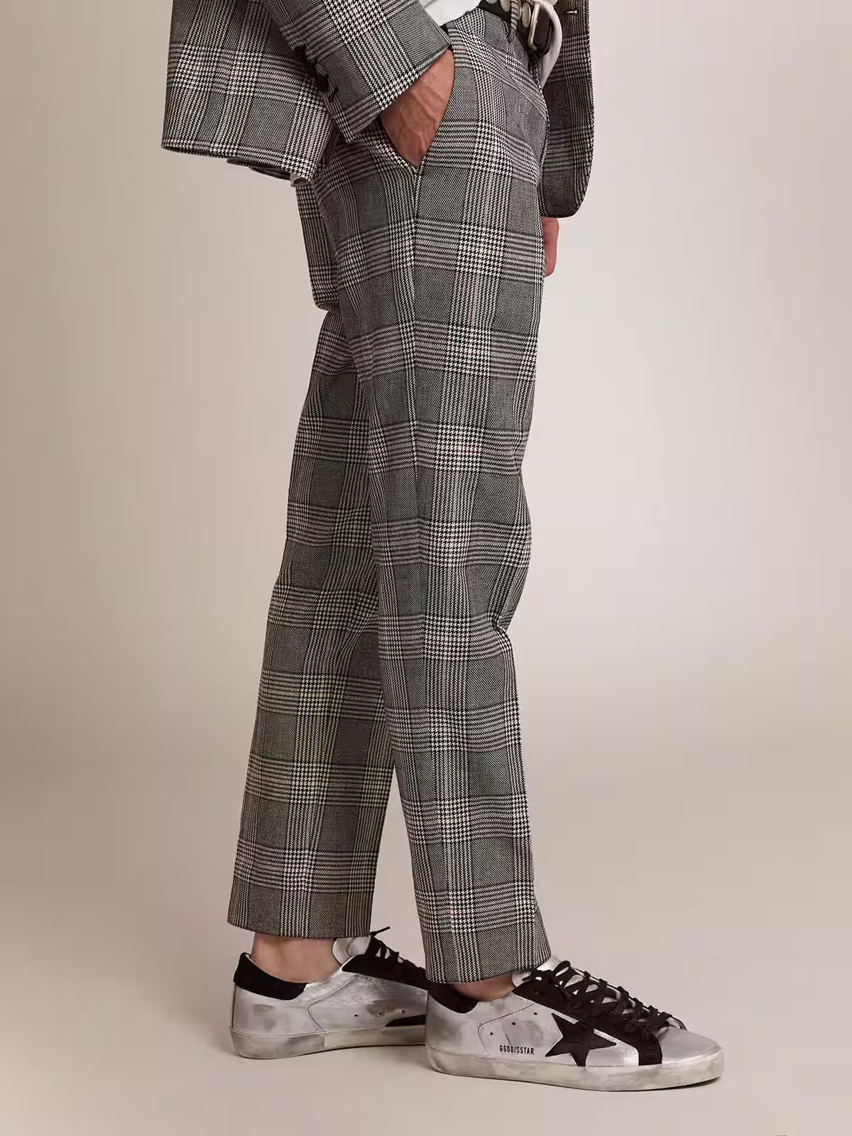 Golden Goose Super-Star Uomo in pelle argentata