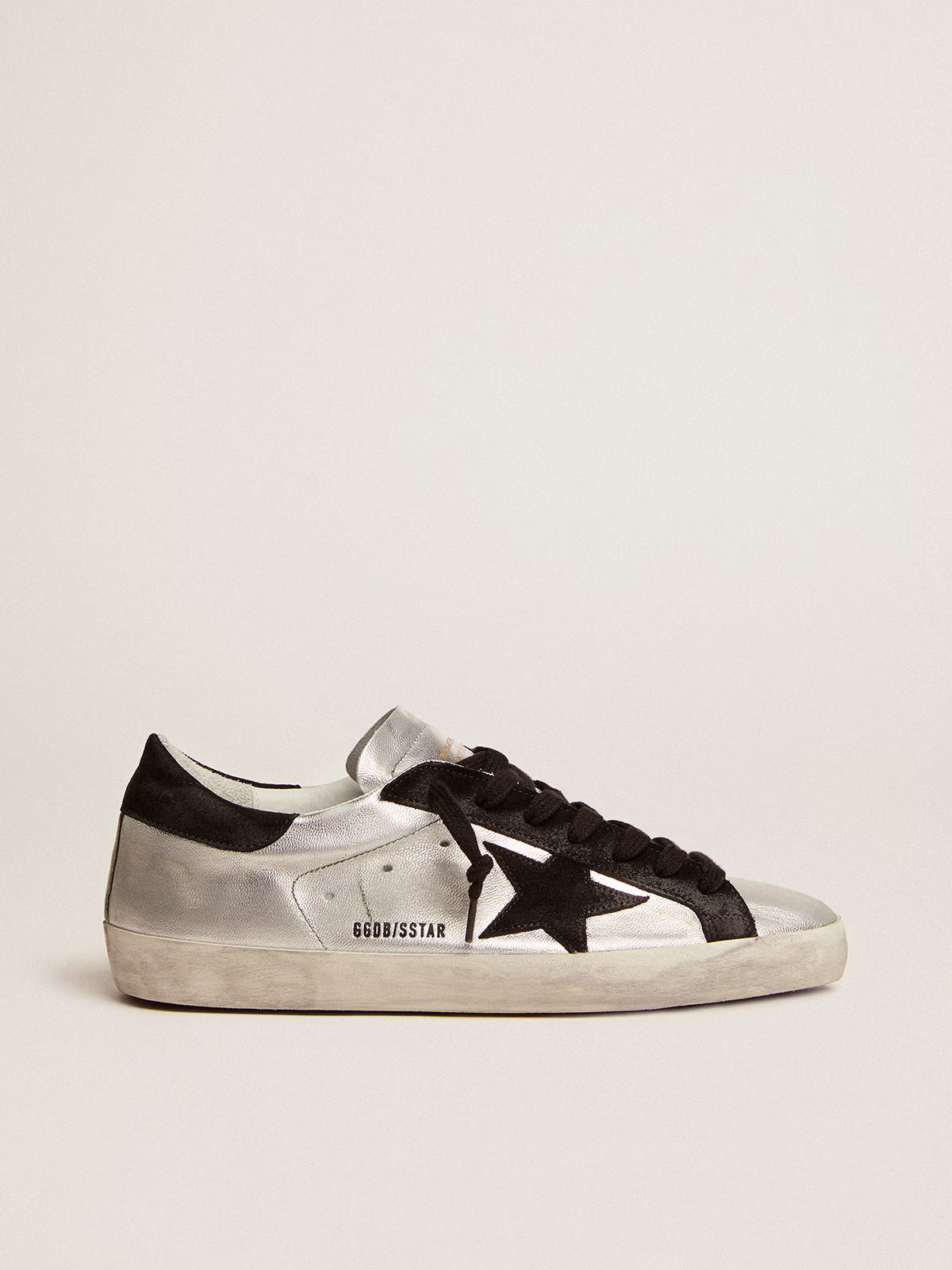 Golden Goose Super-Star Uomo in pelle argentata