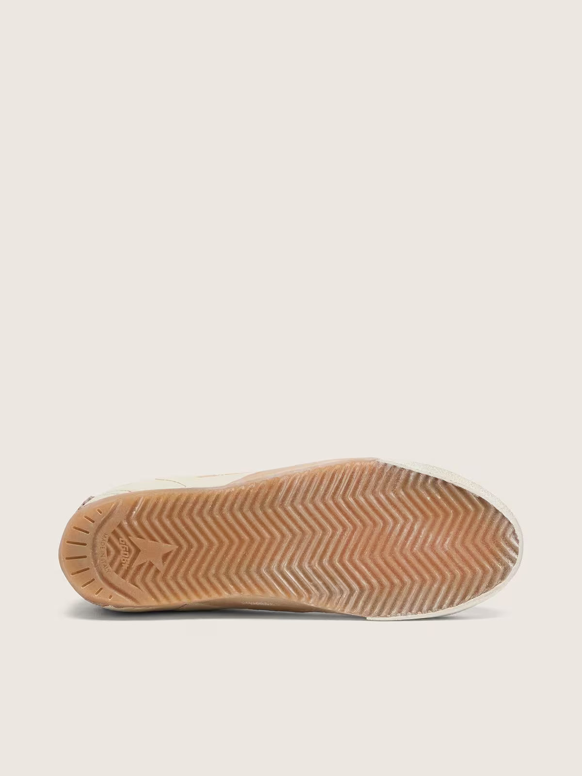 Golden Goose True-Star Donna in nappa bianca con stella oro e talloncino in suede beige