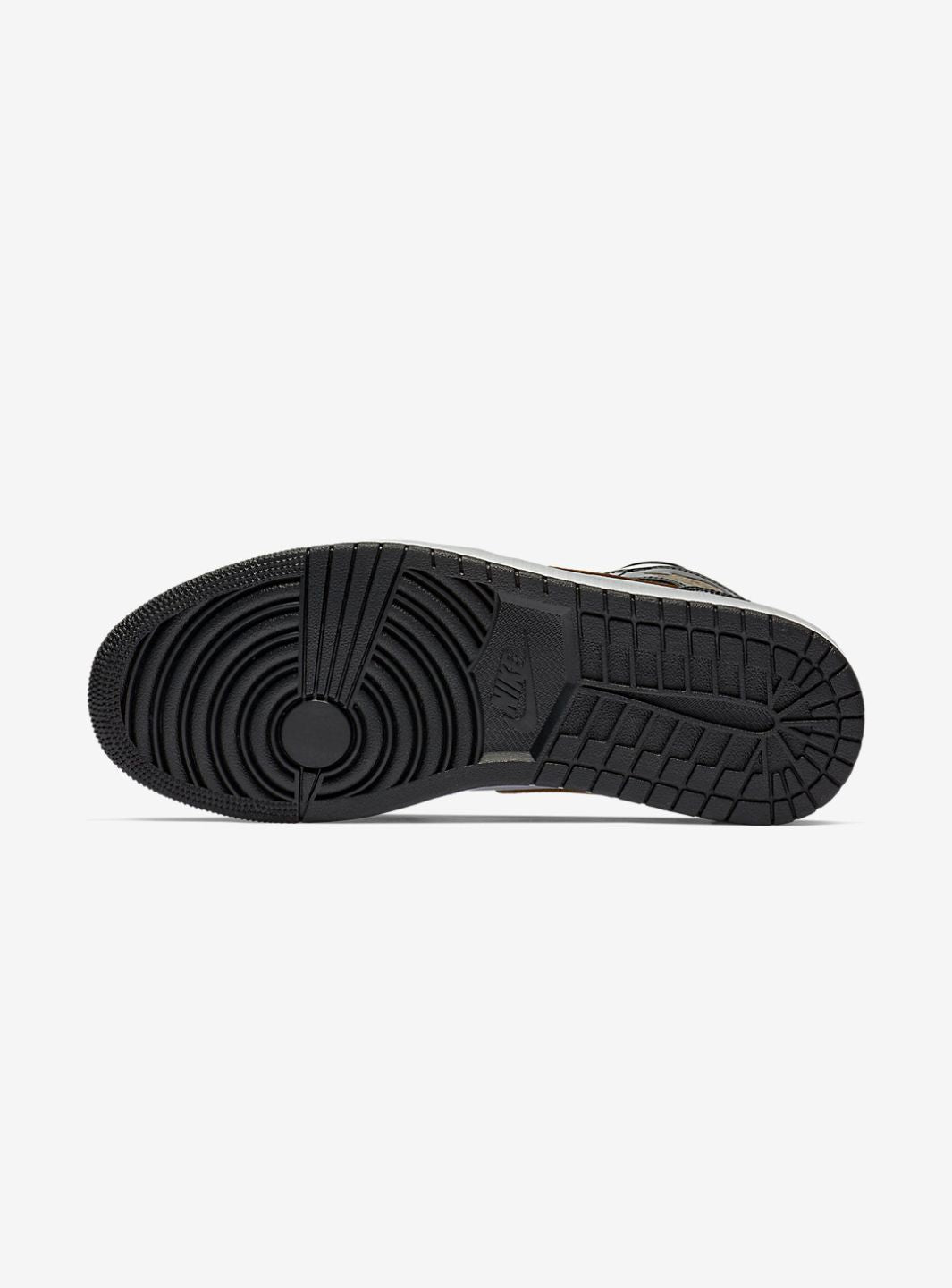 Air Jordan 1 Mid Patent Black White Gold
