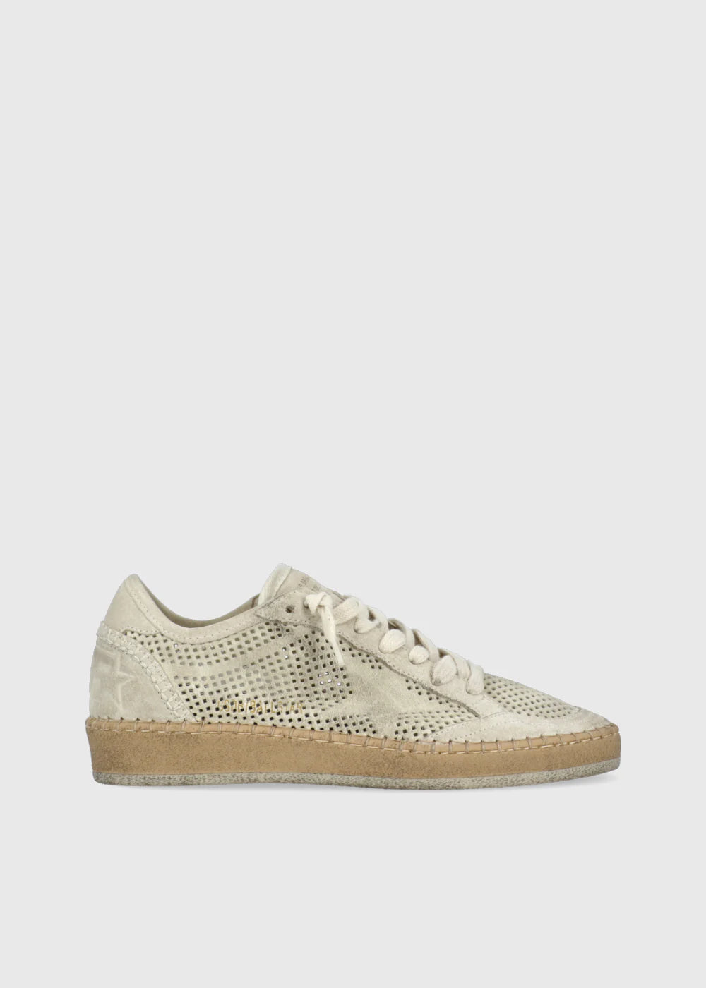 Golden Goose Ball Star Beige Traforata con Suola Platform