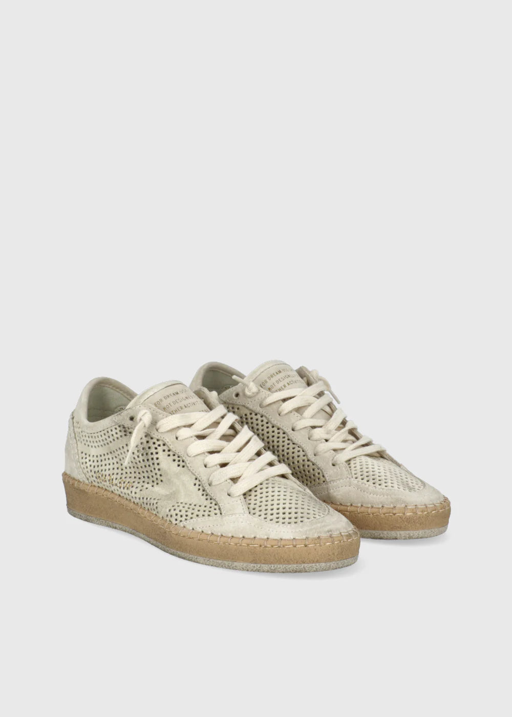 Golden Goose Ball Star Beige Traforata con Suola Platform