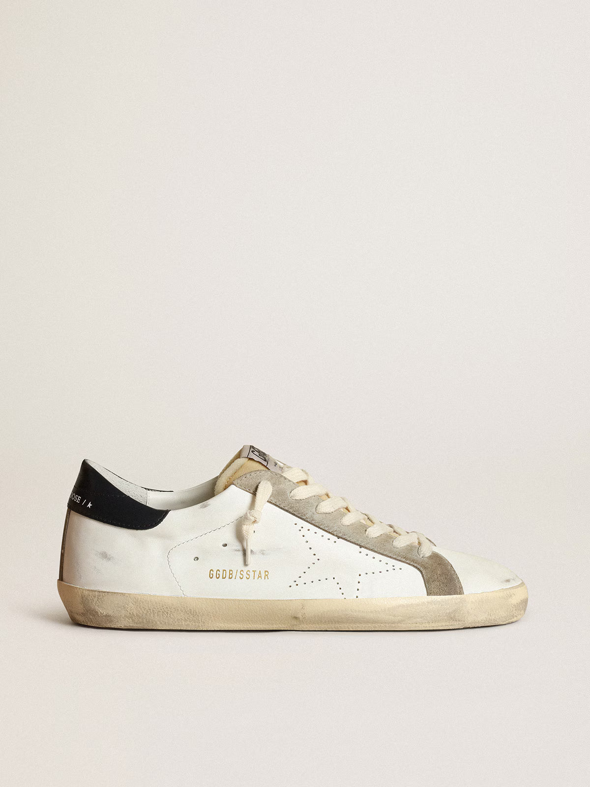Golden Goose Super-Star Uomo con stella traforata e talloncino blu