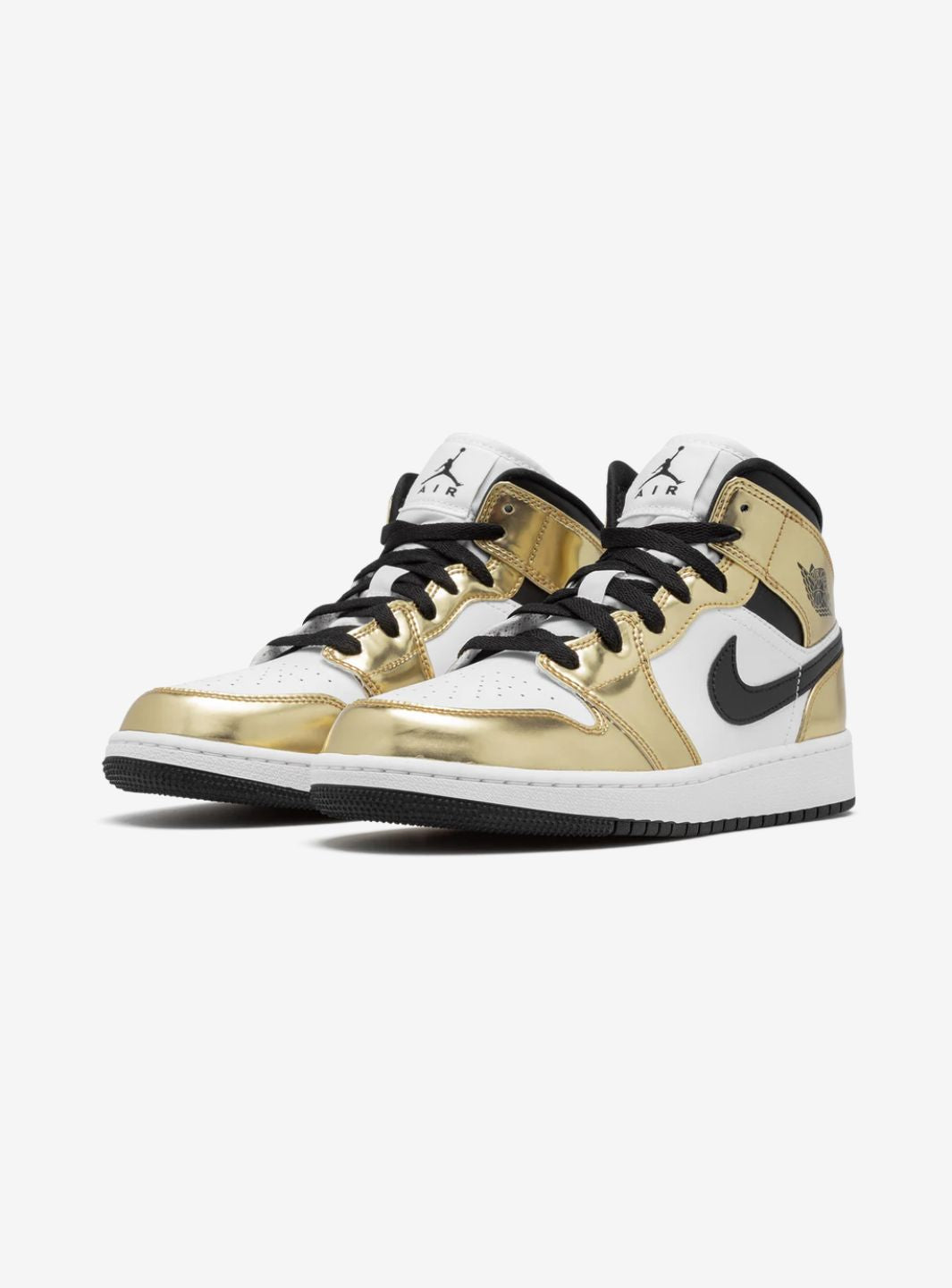 Air Jordan 1 Mid Metallic Gold Black White (GS)
