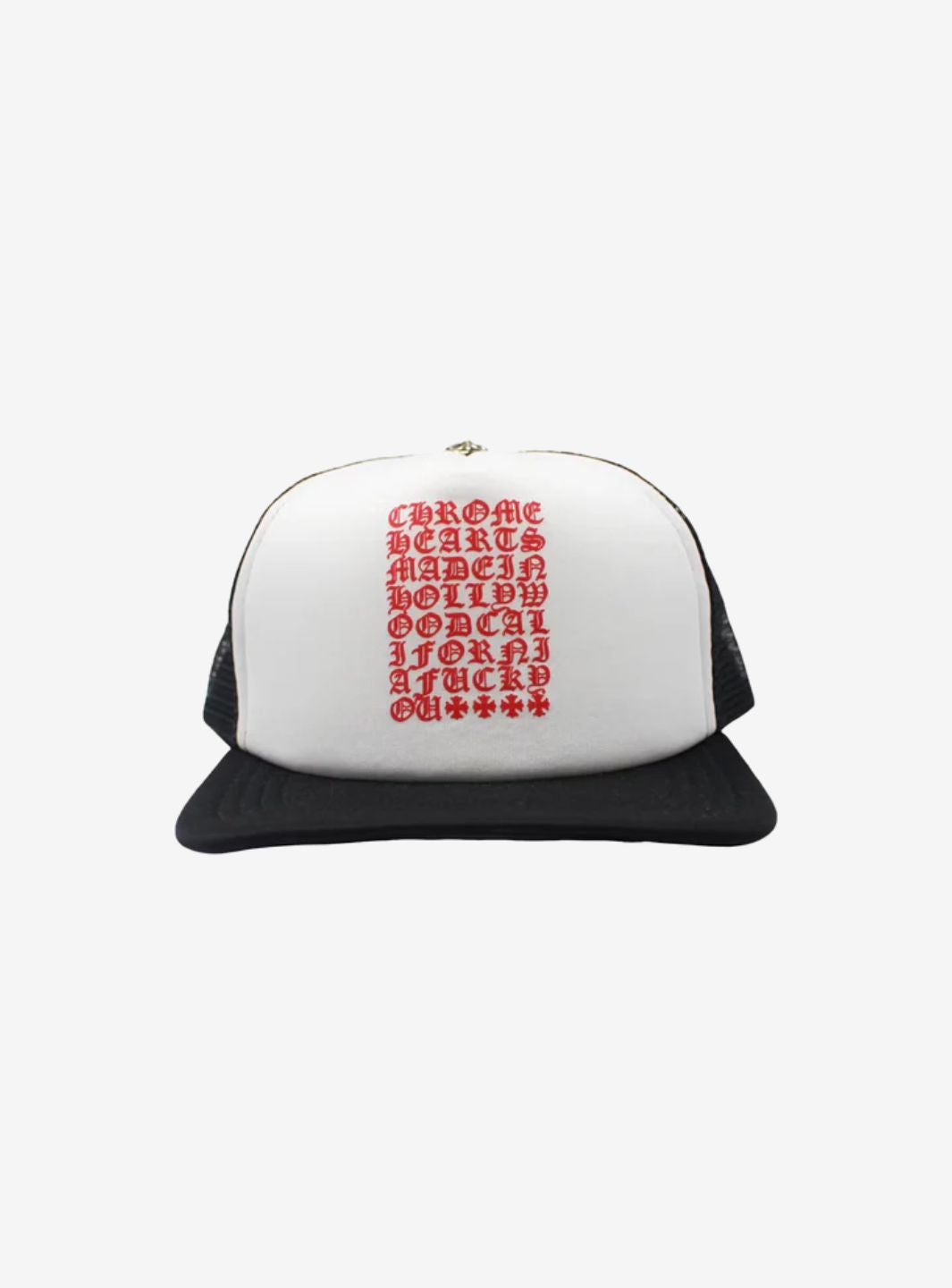 Chrome Hearts Eyechart Trucker Hat Black/White/Red