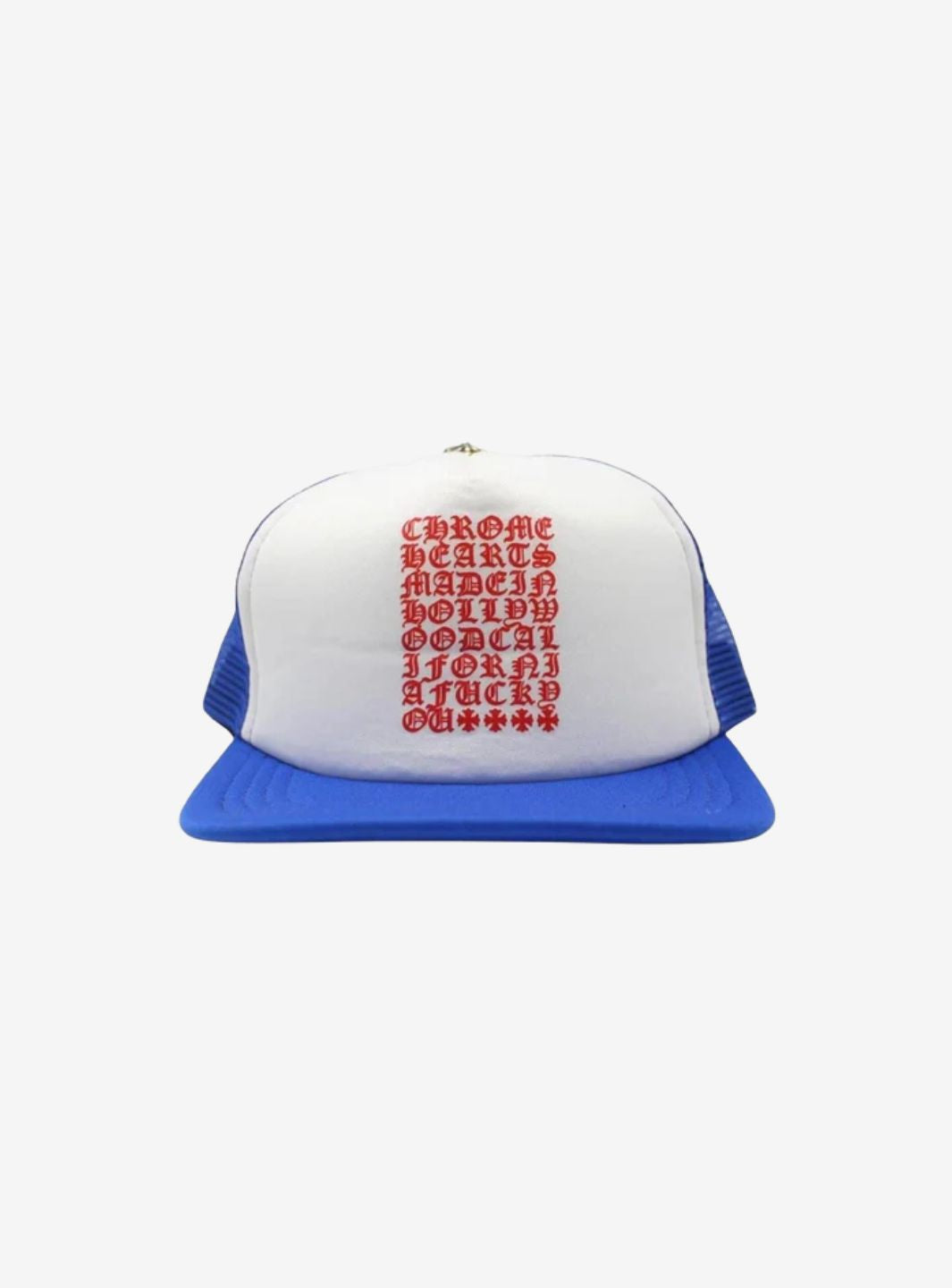 Chrome Hearts Eyechart Trucker Hat Blue/White/Red