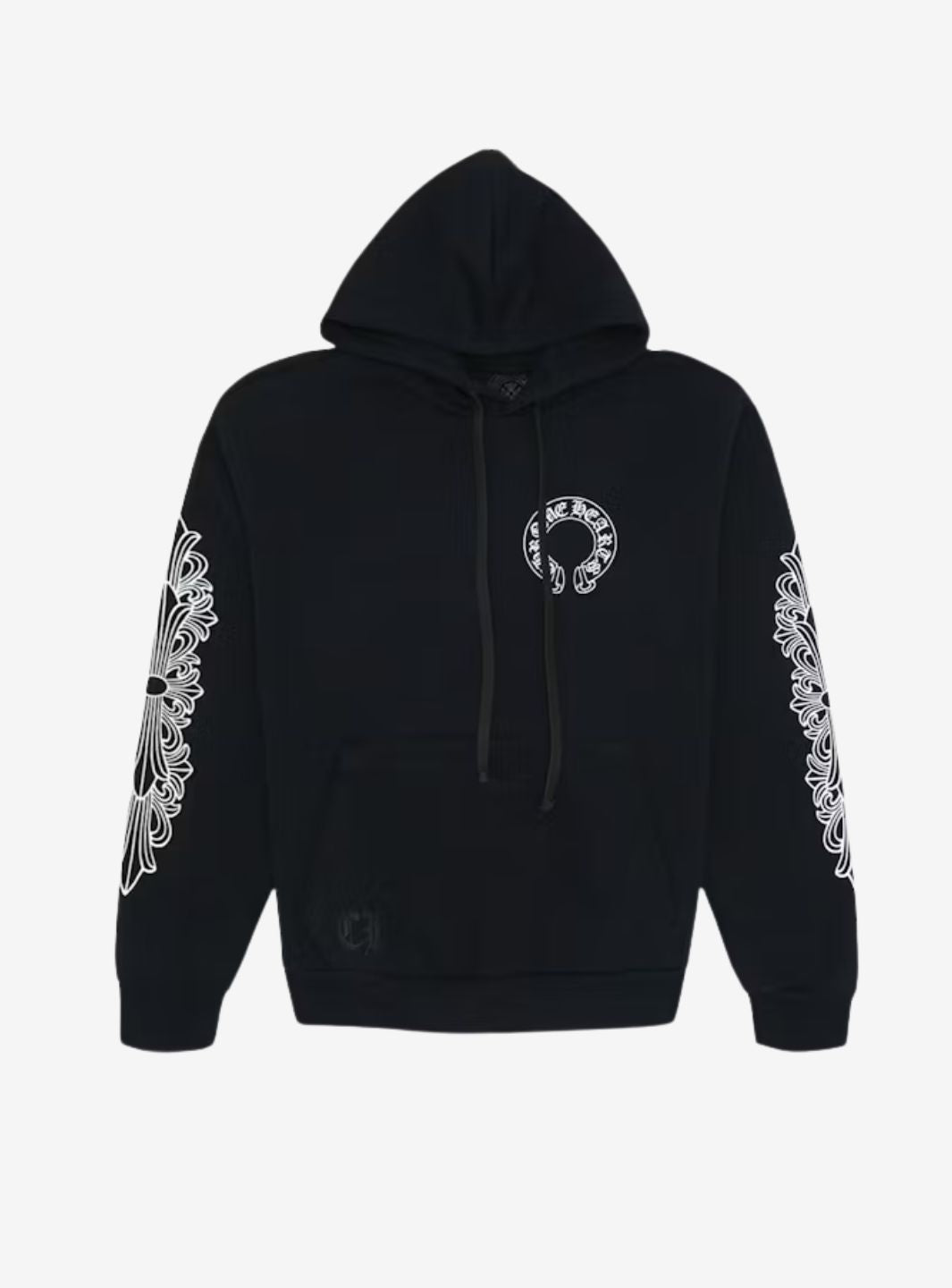 Chrome Hearts Horse Shoe Floral Hoodie Black