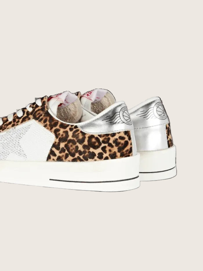 Golden Goose Stardan Woman Sneakers Leopard Silver Heel
