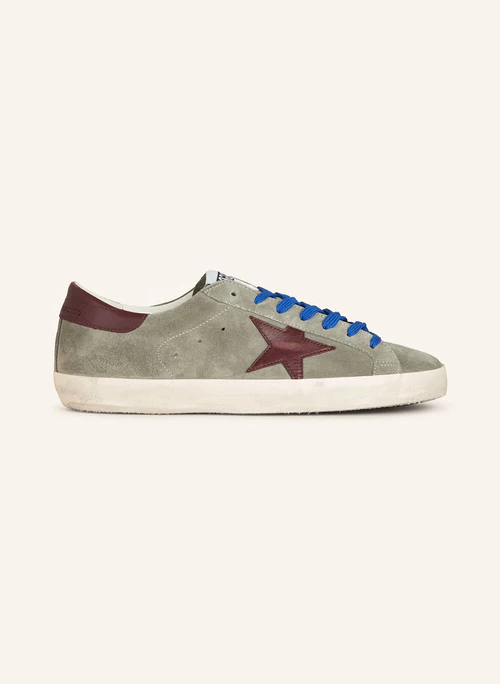 Golden Goose Super-Star – Suede verde con stella bordeaux
