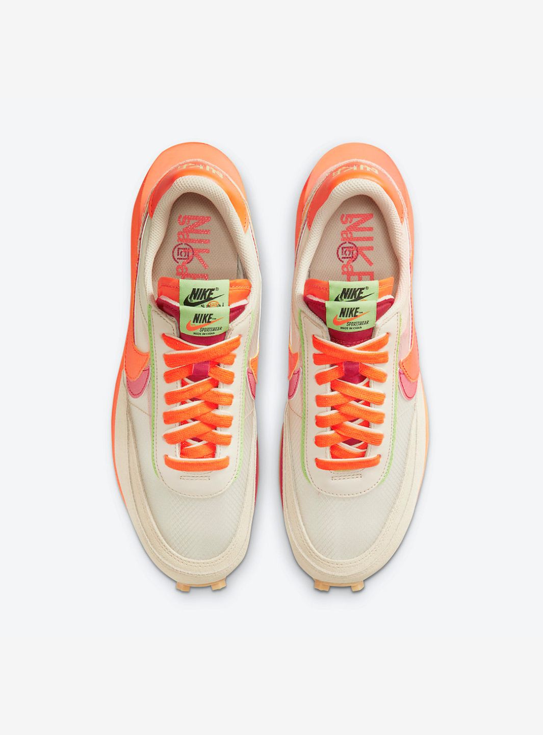 Nike LD Waffle Sacai CLOT Kiss of Death Net Orange Blaze